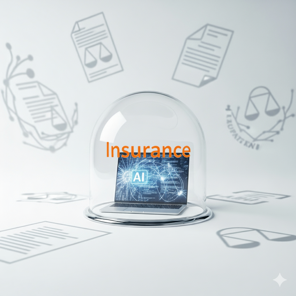 AI system under a protective dome with warning signs, representing the illusion of AI self-protection and oversight